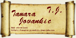 Tamara Jovankić vizit kartica